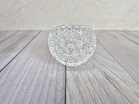 Caramelera porta velas vidrio burbujas 